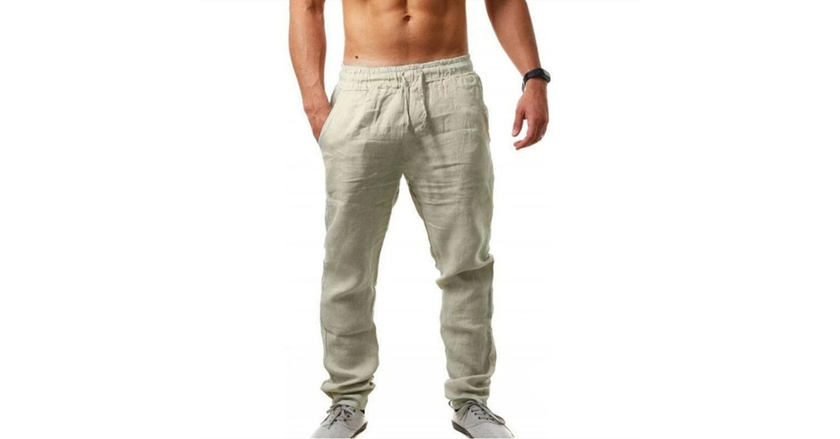 Pantalon homme lin coton sale